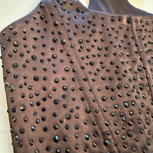 Y2K Windsor Women's Black Sequin Beaded Black Tank Top Camisole Corset Sz M - Picture 6 of 8